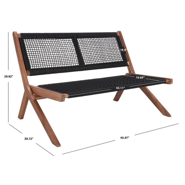 2020s Kobina Outdoor Bench - Natural/Black For Sale - Image 5 of 11