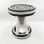 African Black and White Bead Bamileke Stool .Handcrafted Cameroon Coffee Table For Sale - Image 3 of 4