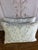 Aqua Pair of Custom Printed Linen Lumbar Pillows in Faded Aqua Baroque Damask For Sale - Image 8 of 10
