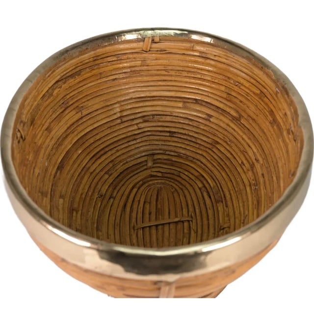 Crespi Style Large Oval Brass Banded Bowl For Sale In Miami - Image 6 of 9