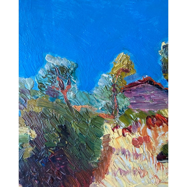 Early 20th Century 20th Century Framed Oil on Panel Abstract Landscape Scene From Paris For Sale - Image 5 of 8