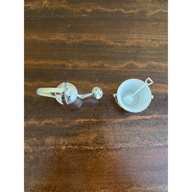 Silver Late 20th Century Silver Godinger Country Garden Pail and Watering Can Salt and Pepper Shakers For Sale - Image 8 of 11