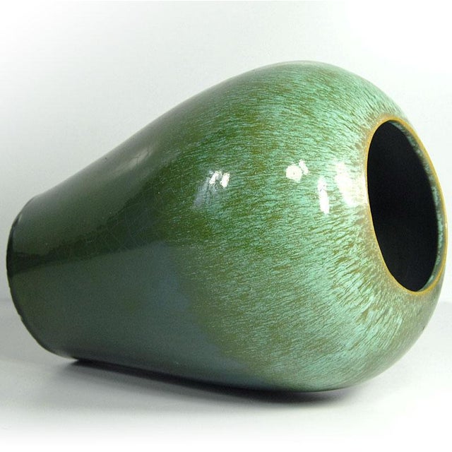 Green French Green Ceramic Vase, 1960 For Sale - Image 8 of 9