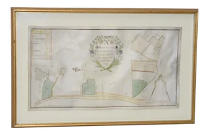 Mid 18th Century Hand Drawn English Farm Map on Vellum C.1740's