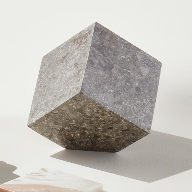 Kenneth Ludwig Chicago Abstract Marble Cube Sculpture For Sale - Image 4 of 4