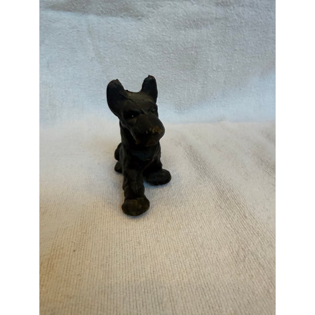 Cast Iron Terrier Hubley with Faded Red Collar, which is the mark of Hubley