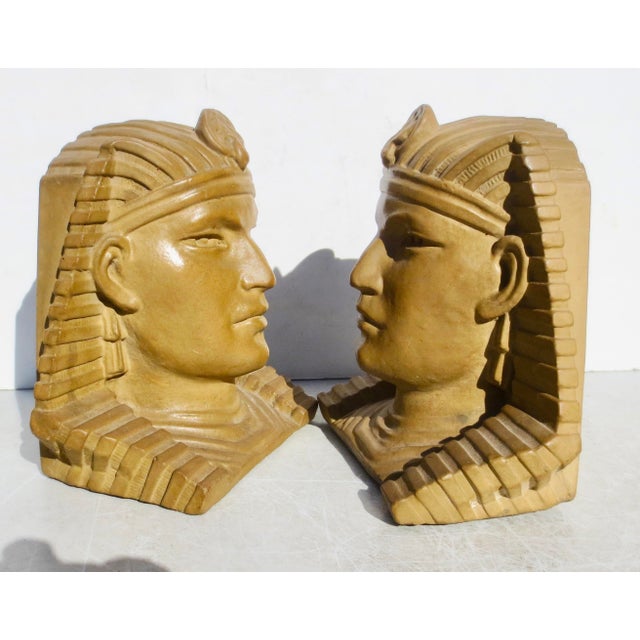 Vintage Egyptian Revival Pharaoh Bookends - A Pair of 2 For Sale In New York - Image 6 of 7