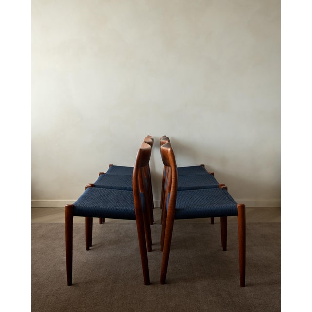 Mid-Century Modern Danish Modern Teak Dining Chairs Model 77 by Niels Otto Møller for j.l. Møllers Møbelfabrik, Denmark, 1960s, Set of 6 For Sale - Image 3 of 18