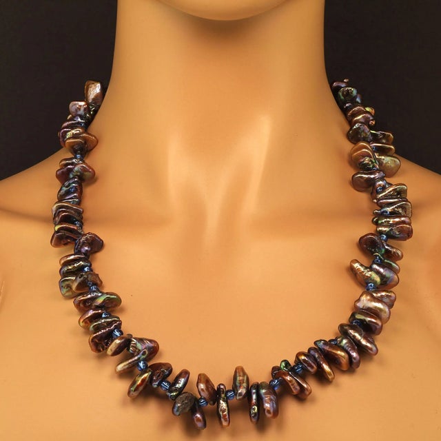 This is part of Chairish’s Fine Jewelry assortment. Put On Your Pearls, Girls – Custom Bronzy-Green Pearl and Czech...
