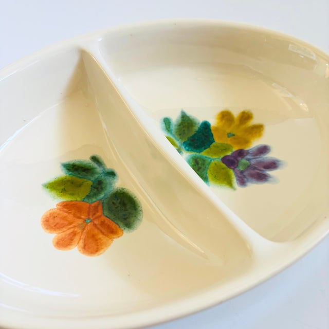 Franciscan China Franciscan Earthenware Divided Oval Serving Bowl For Sale - Image 4 of 10