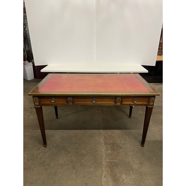 French Early 20th Century Louis XVI Style Mahogany Writing Table For Sale - Image 3 of 13