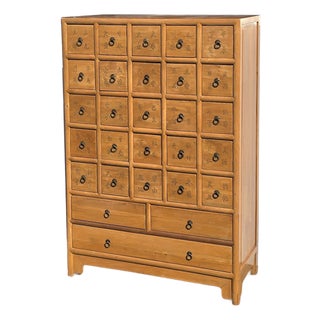 19th Century Style Asian Chinese Apothecary Cabinet W 28 Drawers 50" Tall For Sale
