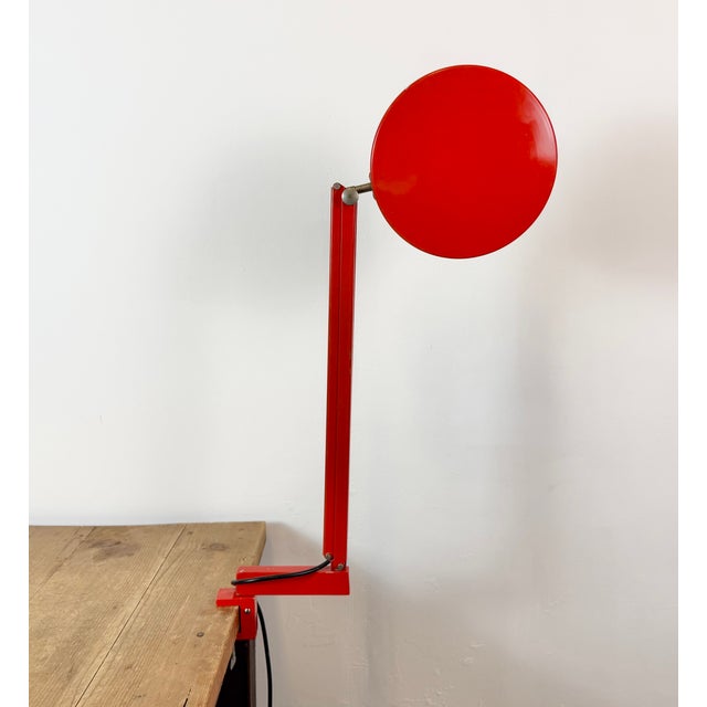 Red Vintage Adjustable Red Table Lamp, 1970s For Sale - Image 8 of 18