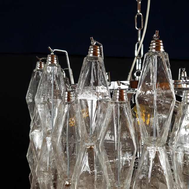Vintage Polyhedron Murano Glass Chandelier in the style of Venini, Venice, Italy, 1960s For Sale - Image 8 of 18