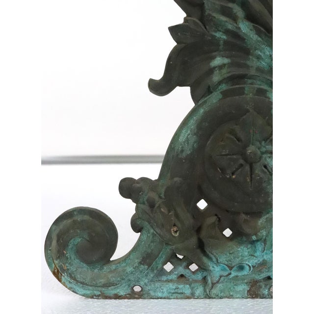 Pair of 13.5 In. Bronze Cartouche Architectural Corner Ornaments For Sale - Image 13 of 15