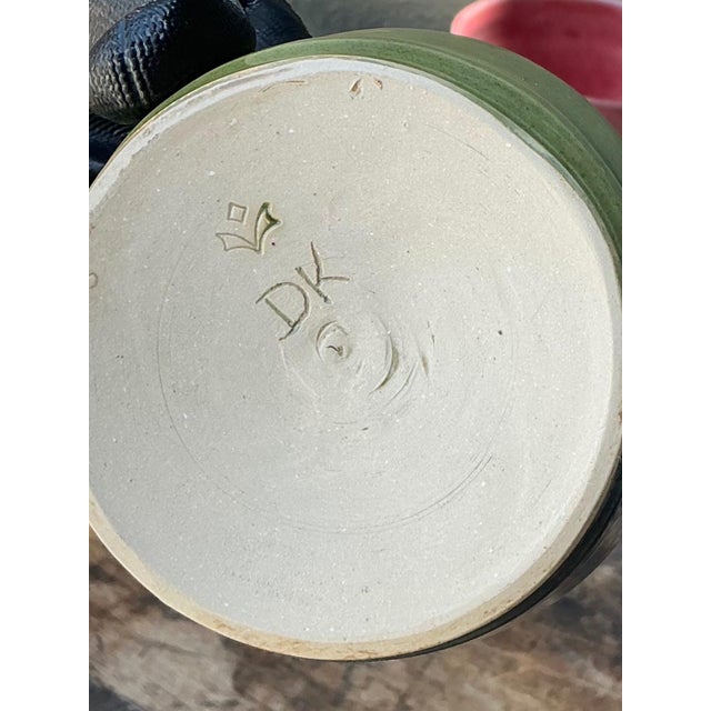 Vintage Handcrafted Green Studio Bowl For Sale - Image 12 of 13