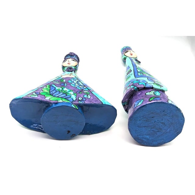 Vintage Mexican Hector & Abelardo Ruiz Papier Mâché Candle Holders, a Pair For Sale - Image 10 of 11