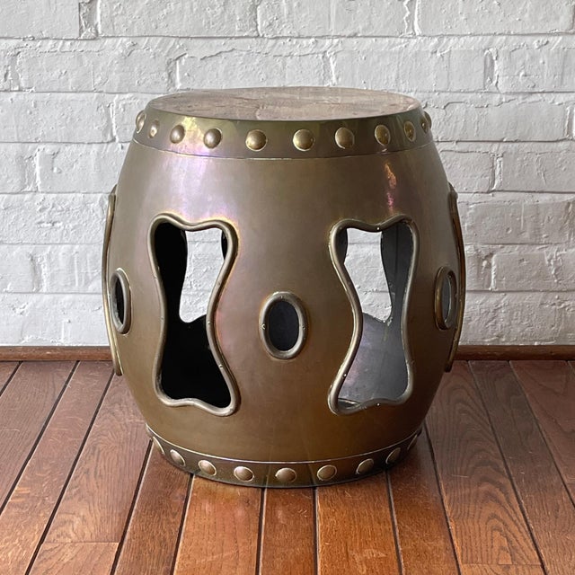 Brass Chinese Garden Stool/ Table For Sale - Image 9 of 10