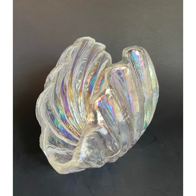 Contemporary Vintage Iridescent Glass Shell Napkin Holder / Guest Towel Holder For Sale - Image 3 of 10