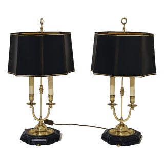 Mid-Century Modern Empire Brass Table Lamps, 1960s, Set of 2 For Sale