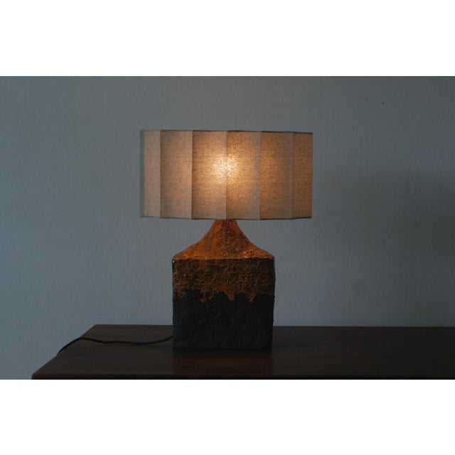 Mid-Century Modern Brutalist Ceramic Lamp, 1970s For Sale - Image 3 of 4