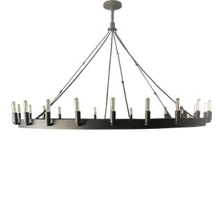 Restoration Hardware Camino Round Chandelier in Black For Sale