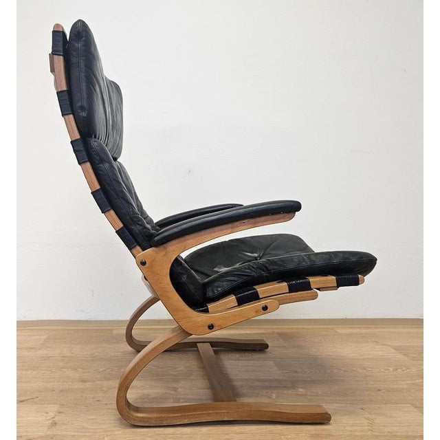 Kengu Leather Lounge Chair by Elsa & Nordahl Solheim Rybo Rykken, 1965 For Sale - Image 4 of 14