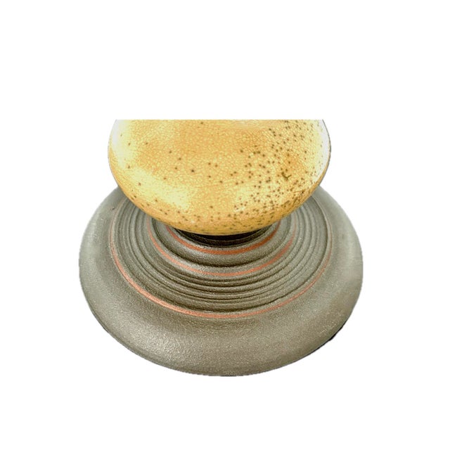 Andrew Wender Studio Pottery Raku Totem Lamps With Custom Copper Shades, Signed - A Pair For Sale - Image 13 of 18