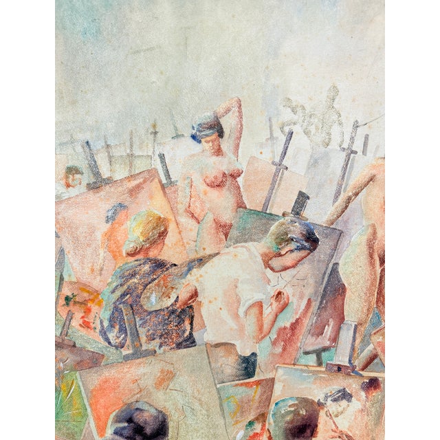 Martin J. Murray (American, 1908–1997) Nude Art Class Scene Study 1954 For Sale - Image 10 of 12