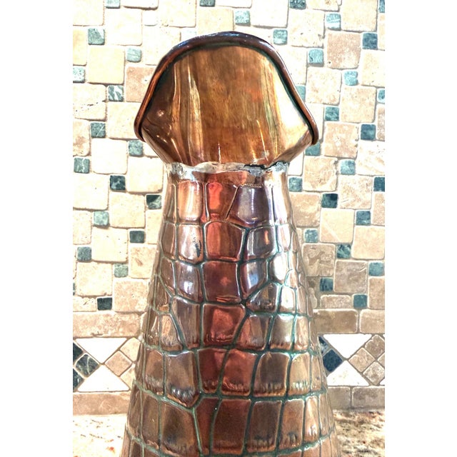 Early 20th Century Joseph Sankey and Sons, Copper Crocodile Embossed Jug Pitcher, England For Sale In Chicago - Image 6 of 9