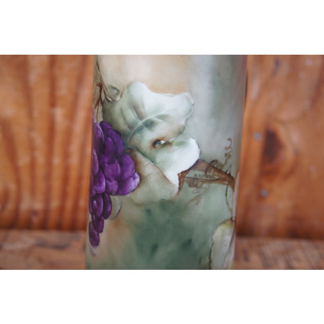 Green Early 20th Century Antique Delinieres & Co. French Limoges Hand Painted Wine Pitcher Tankard Grapes For Sale - Image 8 of 13