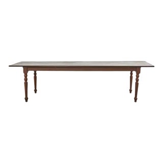 Rustic Country Pine American Farmhouse Dining Harvest Table For Sale