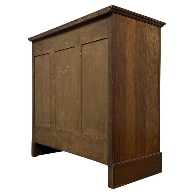 Wood Early 20th Century Antique English Edwardian Oak Chest of Drawers For Sale - Image 7 of 12