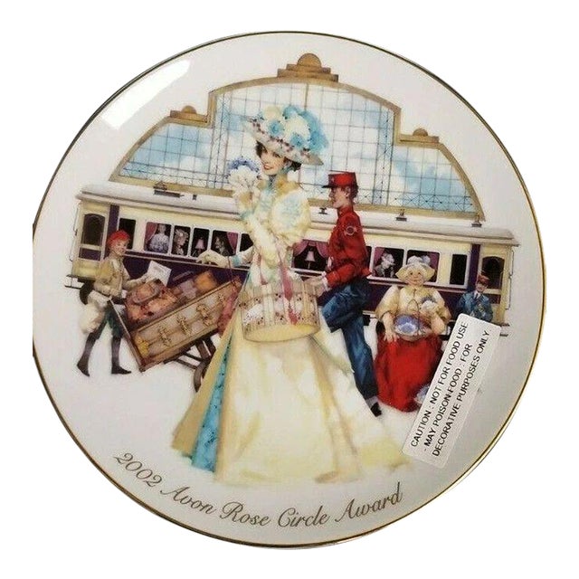 Avon 2002 Rose Circle Achievement Award Plate, New in Box For Sale