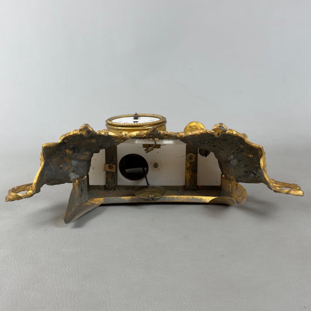 19th Century Antique 19th Century Parisian Fireplace Clock For Sale - Image 5 of 12