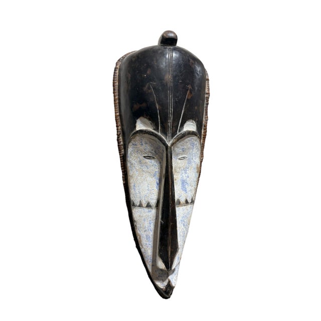 African Vintage Large Fang Mask Elongated Face Gabon African Mask 29" H For Sale - Image 3 of 7