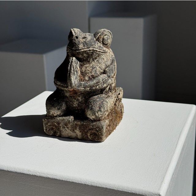 Small Balinese limestone frog sculpture (small). Authentic small local sculpture, found in Bali in a large outdoor garden....