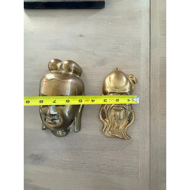 Brass Asian Masks - A Pair For Sale In Jacksonville, FL - Image 6 of 10