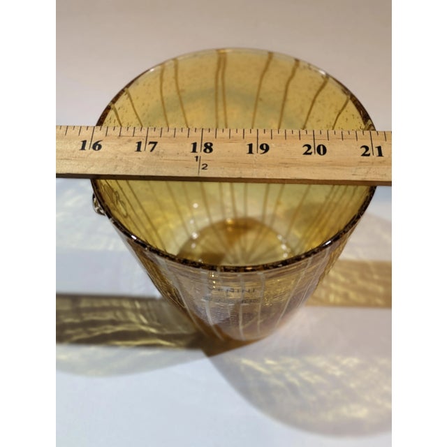 Vintage 1970s Venini for Disaronno Murano Glass Ice Bucket, Amber & White For Sale - Image 12 of 13
