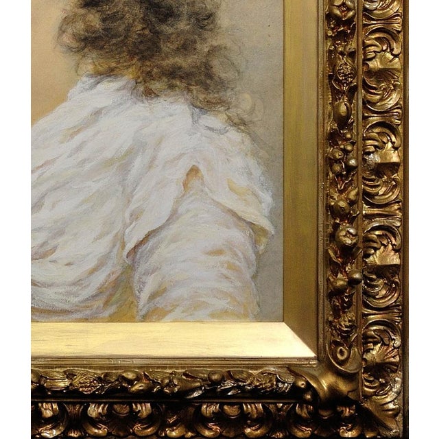 Blue Alice Anne Renshaw, Young Lady with Summer Meadow Flowers in Her Straw Hat, Watercolour & Gouache Painting, 1800s, Framed For Sale - Image 8 of 18