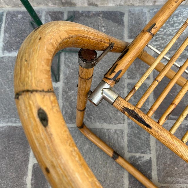 Tan Bamboo Folding Chair from Dal Vera, Italy, 1950s For Sale - Image 8 of 17