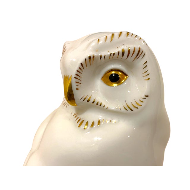 White Antique Hutschenreuther Porcelain Owl Figurine Art Deco Germany Fritz Klee C. 1930 Animal Decor For Sale - Image 8 of 11