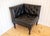 Black Leather Chesterfield Armchair Corner Salon Moschino Haslam Country House Designer, 1990s For Sale - Image 9 of 18