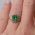 Green Antique Natural Emerald & Diamond Double Halo Cocktail Ring — Victorian Era, Size 6.5 For Sale - Image 8 of 8