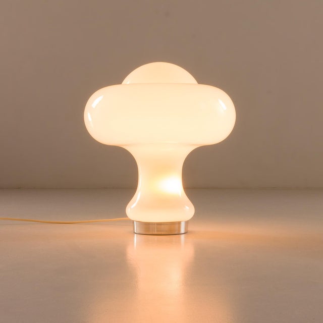 Mushroom Lamp in White Opaline Glass from Peill & Putzler, 1960s For Sale - Image 7 of 8