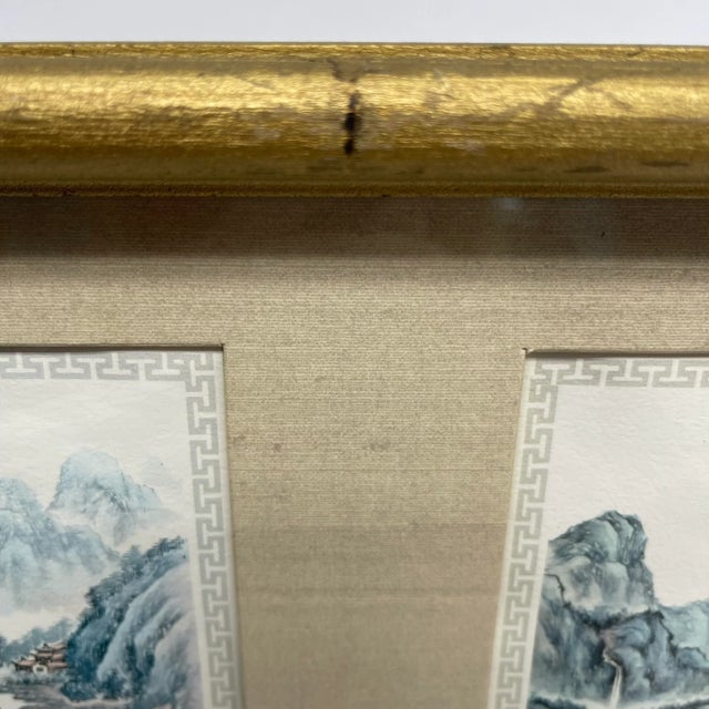 1980s Framed Vintage Print Chinese Landscape For Sale - Image 5 of 7
