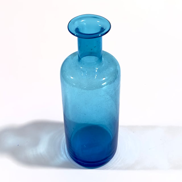 Jewel-Toned Glass Bottle Vase Curation - Group of 5 For Sale - Image 9 of 17