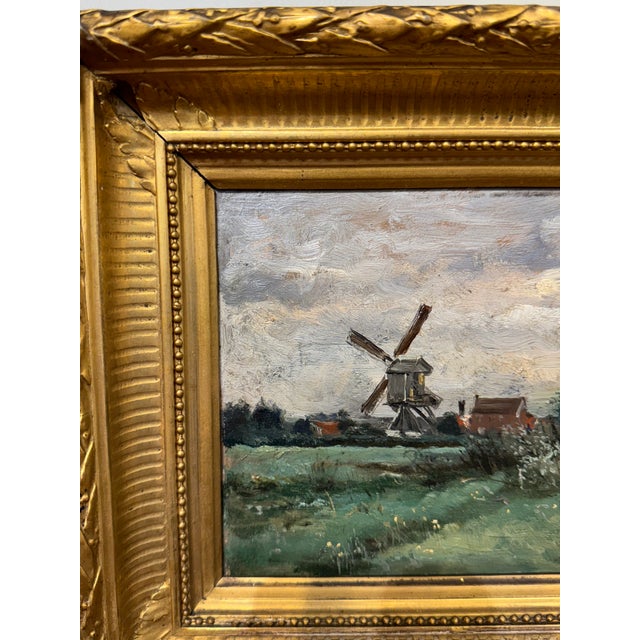 19th Century 19th Century English Windmill Oil on Canvas For Sale - Image 5 of 8