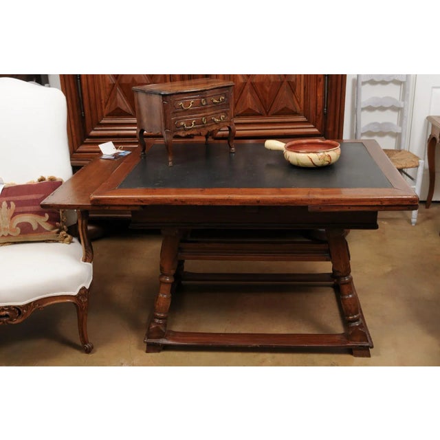 French 19th Century Glazed Pottery Serving Dish with Terracotta and Gold Glaze For Sale - Image 4 of 12