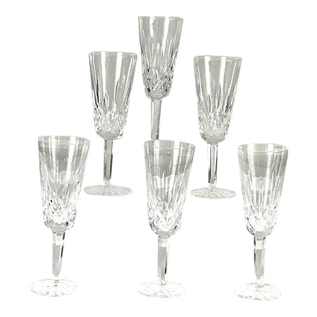 1990s Waterford, Crystal of Ireland-Makers of Luxury Premium Crystal “Lismore” Champagne, Flutes - Set of 6 For Sale